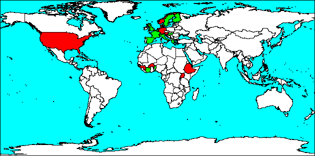 Most seriously affected countries